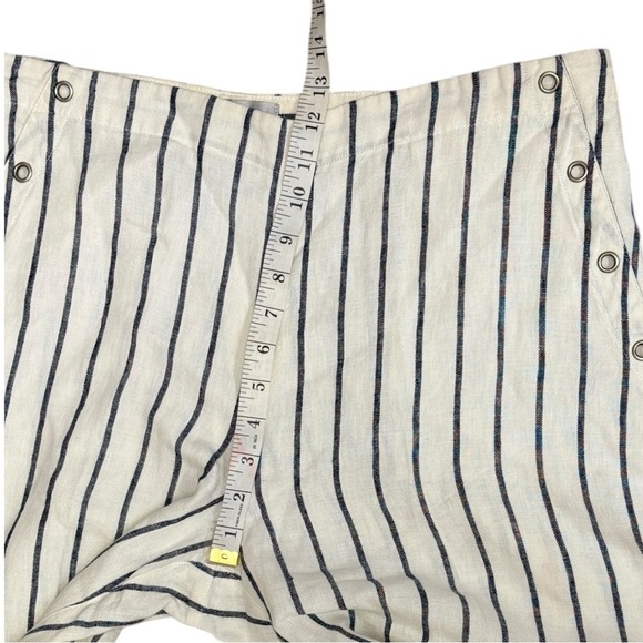Chico’s Casual Workwear Vacation 100% Linen Travel Striped Wide-Leg Pants - Picture 8 of 13